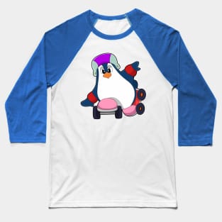 Penguin as Inline Skater with Inline Skates Baseball T-Shirt
